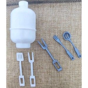 Vintage Barbie Beach Blast 1988 Replacement Grill Accessories White Silver Tank